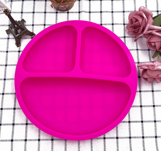 Assiette en Silicone pour Bébé avec Ventouse : Assiette Divisée pour Tout-Petits - bébémerveille