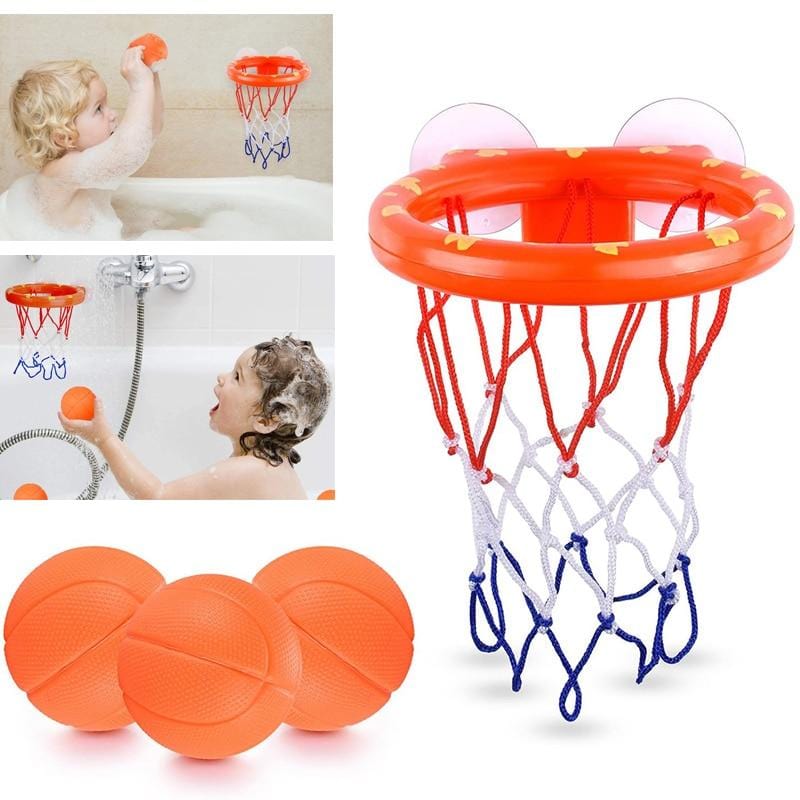 Jouet de bain - Panier de Basket Ventouse avec 3 Balles - bébémerveille