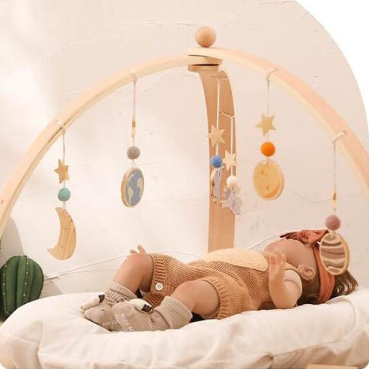 Arche d'Éveil Bébé en Bois avec Jouets Inclus - bébémerveille