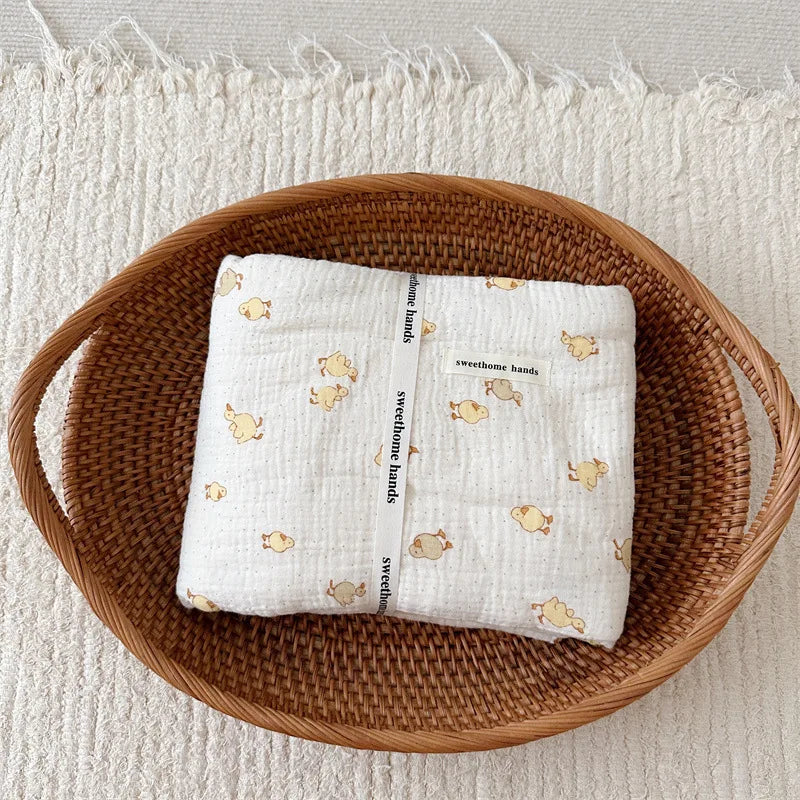 Couverture et Coussin en Mousseline Premium pour Tout-Petits avec Jolis Imprimés - bébémerveille